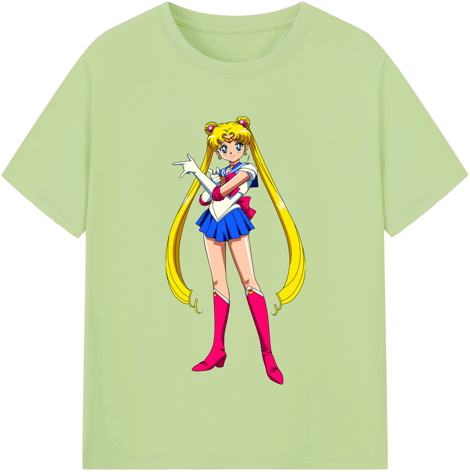 （画像用） 美少女戦士セーラームーン 月野 うさぎ つきの うさぎ Sailor Moon Tsukino Usagi 綿100％半袖Tシャツ（フロントプリント）